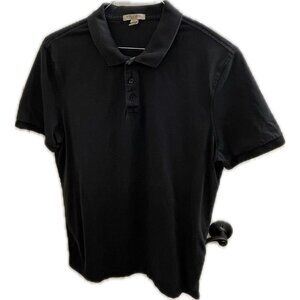 Burberry Brit Mens XL Nova Check Classic Black Long Sleeve Polo Shirt